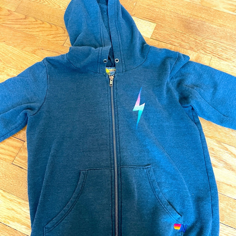 Aviator Nation lightning bolt zip hoodie